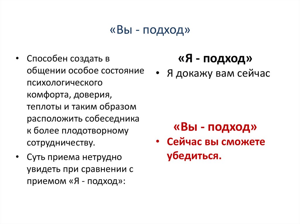 «Вы - подход»