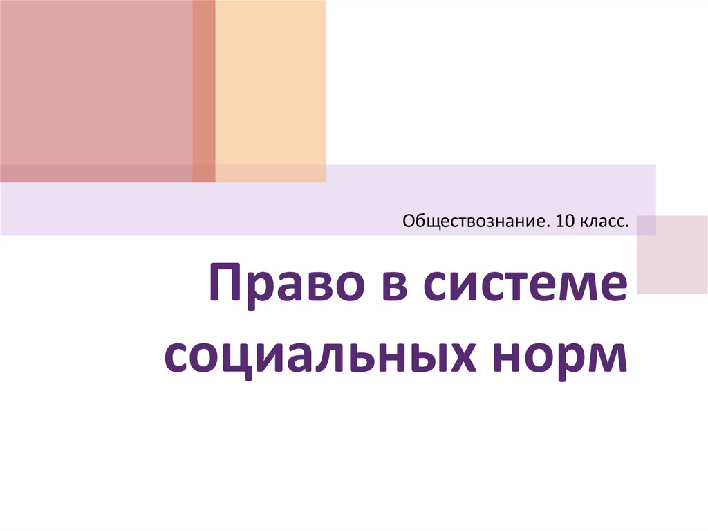 Презентация 10 класс право в системе социальных норм 10 класс