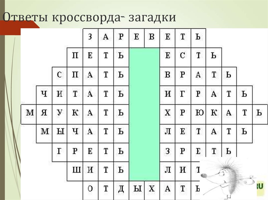 Ответы кроссворда- загадки