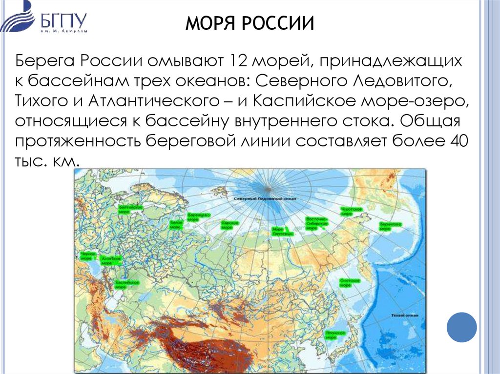Карта России моря омывающие Россию. Моря омывающие берега России.