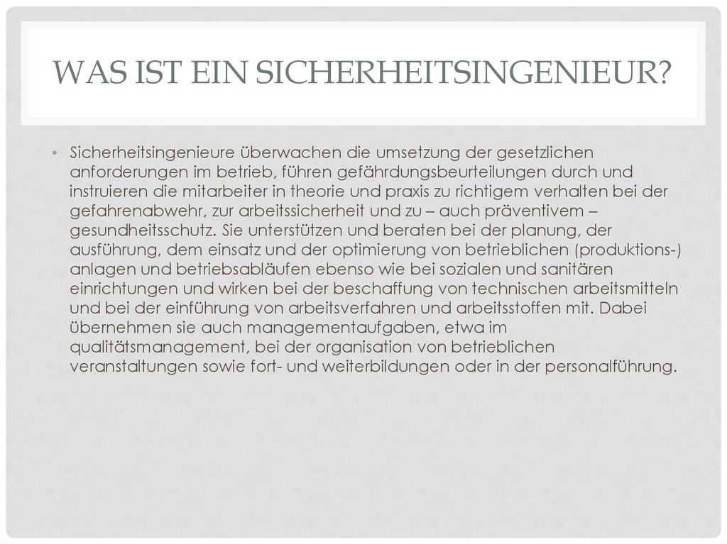 Was ist ein Sicherheitsingenieur?