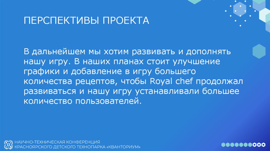 ПЕРСПЕКТИВЫ ПРОЕКТА