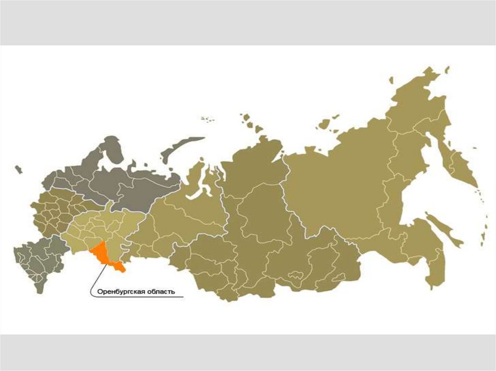Оренбург на карте рф