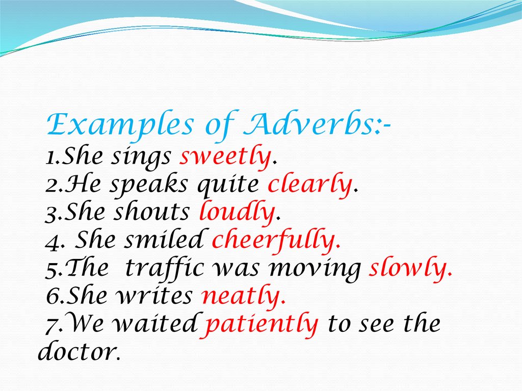 Adverb Sentences In English