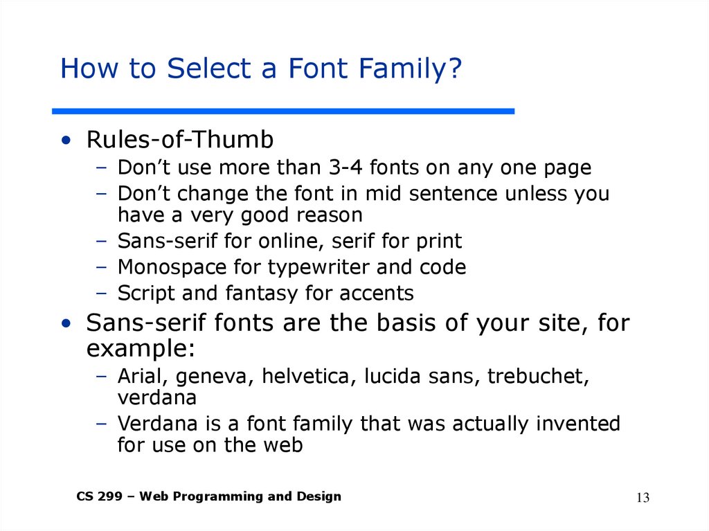 How to Select a Font Family?