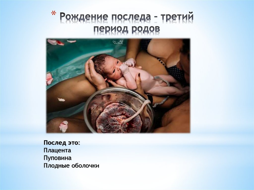 Рождение последа – третий период родов