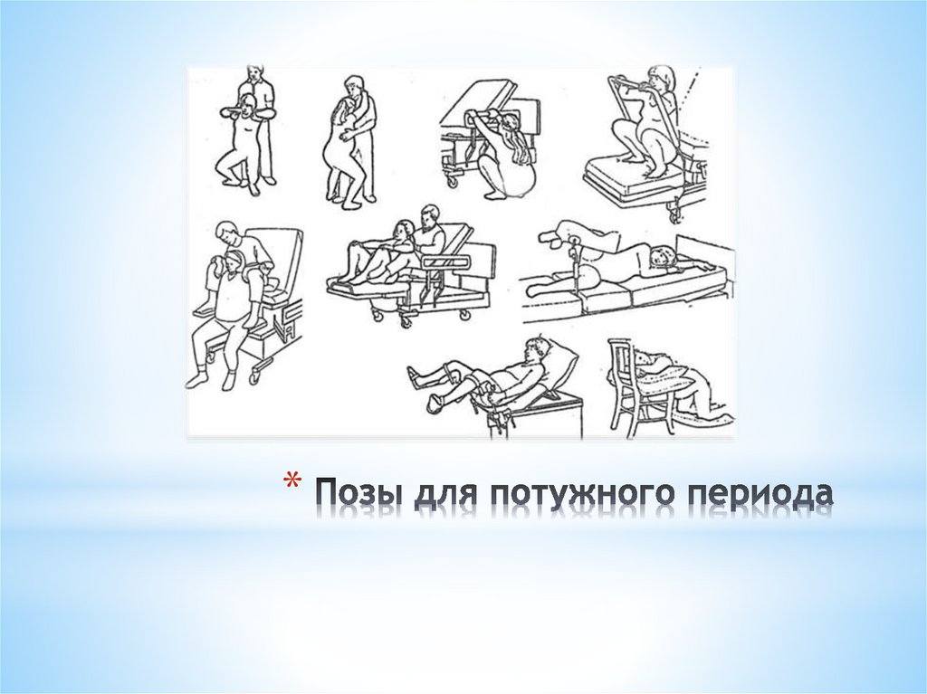 Позы для потужного периода