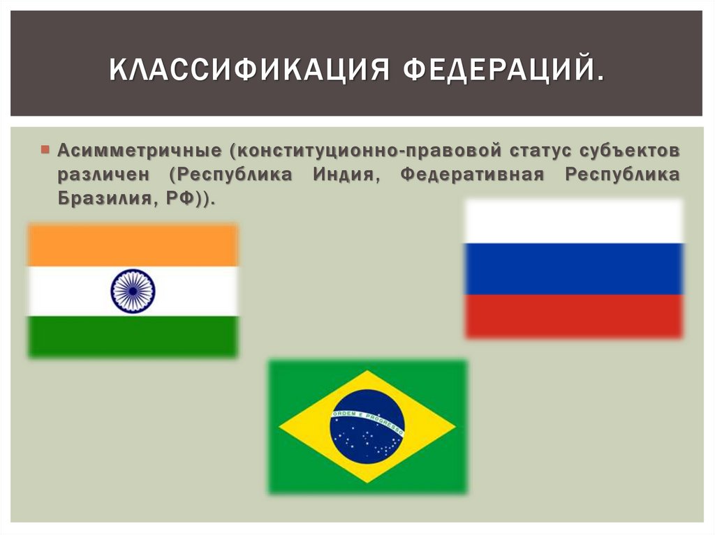 Классификация федераций. Основные подходы к классификации федераций. Классификация федеративных государств.