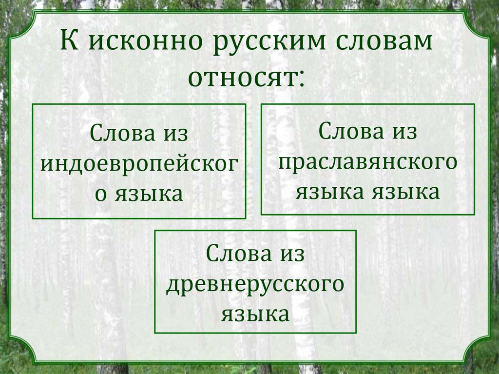 Презентация на исконно русском языке слово