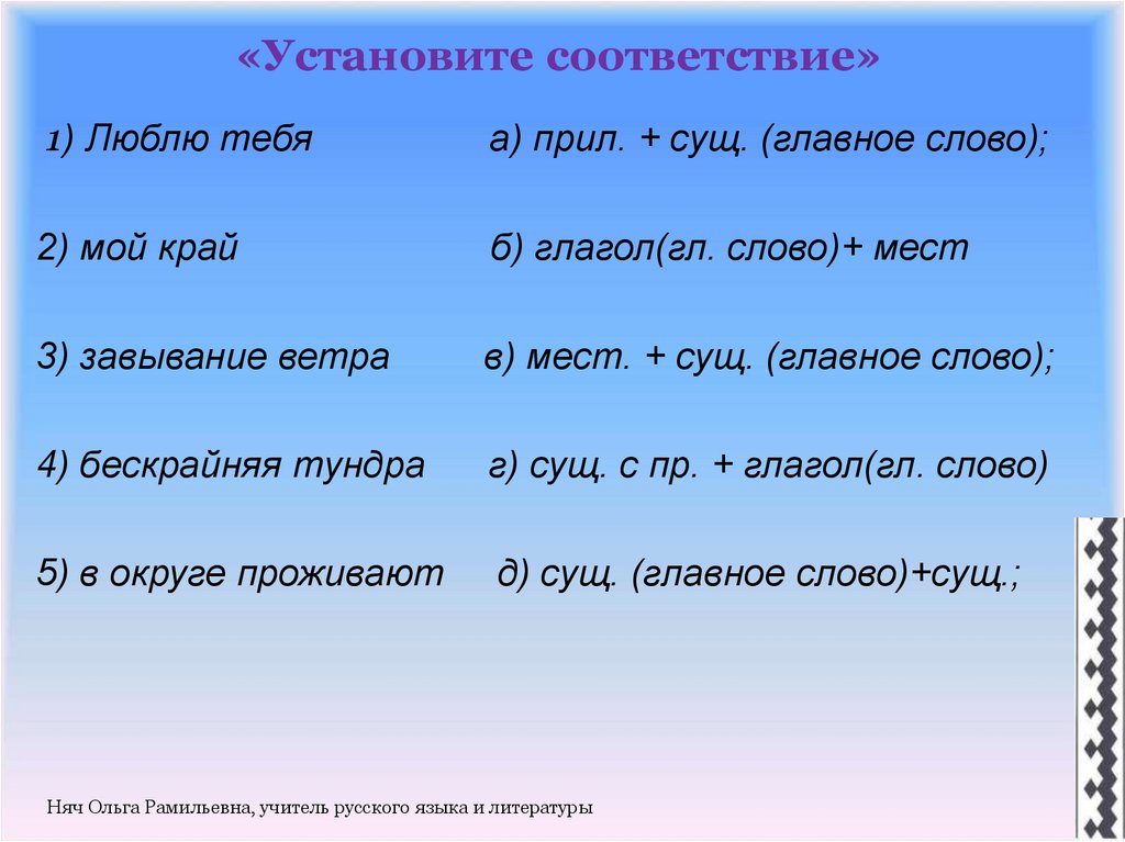 Существительное прил словосочетание