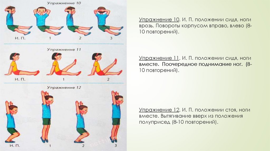 Утренняя гигиеническая гимнастика схема