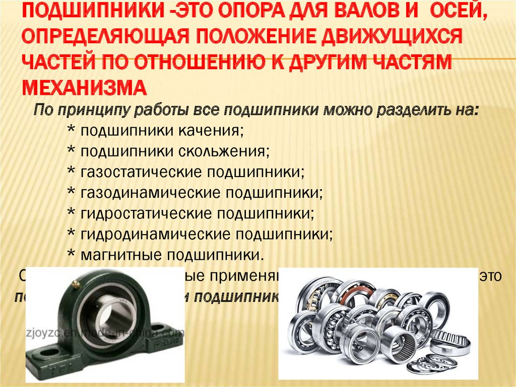 Применение 30. Назначение подшипников качения. Типы подшипников скольжения и качения. Классификация подшипников по принципу работы. Подшипники качения Назначение классификация.