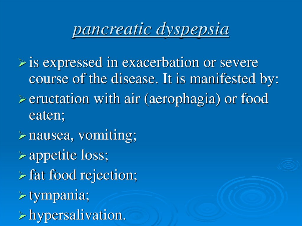 pancreatic dyspepsia
