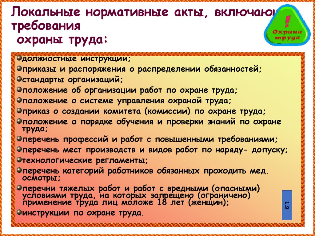 Включи требования. Локальные нормативные акты включающие требования охраны труда. Локально-нормативные акты включающие требования охраны труда. Локальные нормы права примеры. Инструкция по охране труда это локальный нормативный акт.