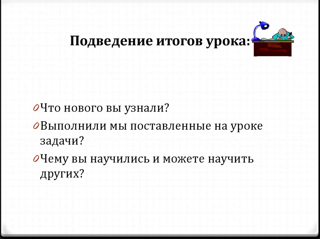 Подведение итогов компании. Подведение итогов урока.