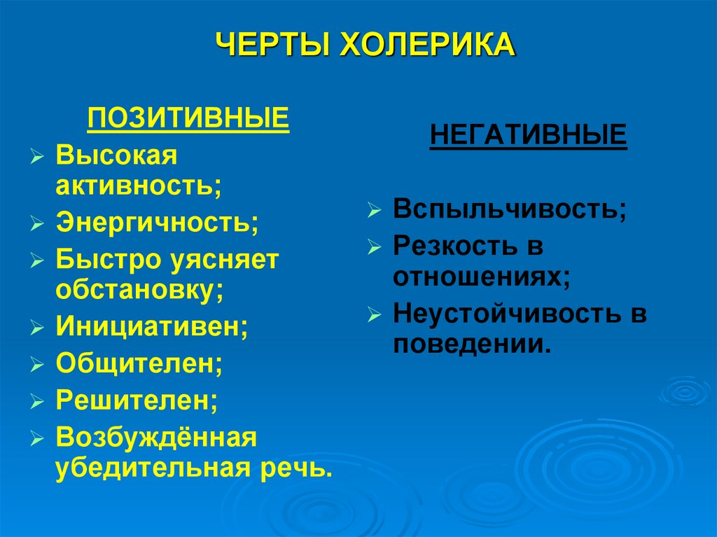 Минусы темпераментов