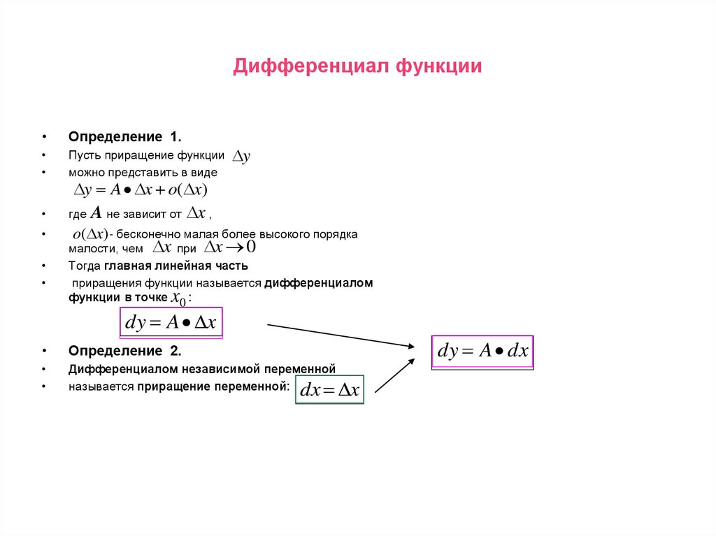 Презентация дифференциал функции