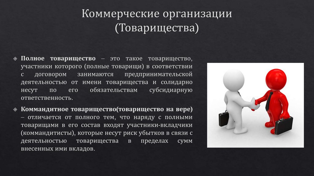 Коммерческие организации (Товарищества)