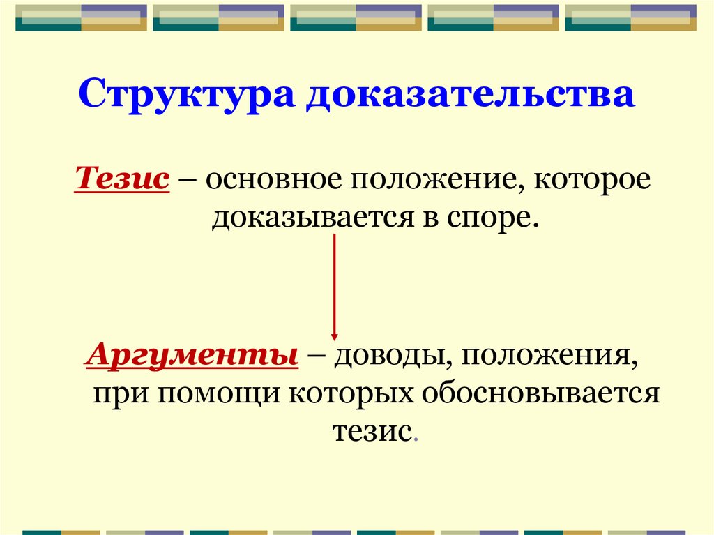 Строение доказательства