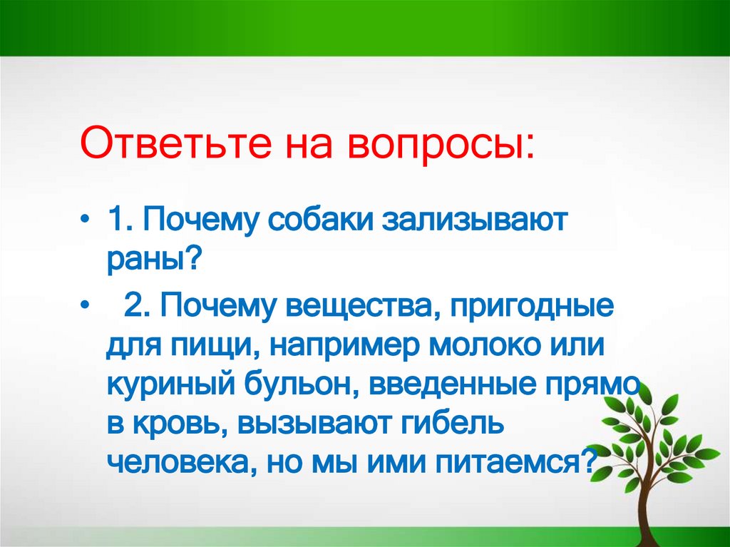 Ответьте на вопросы: