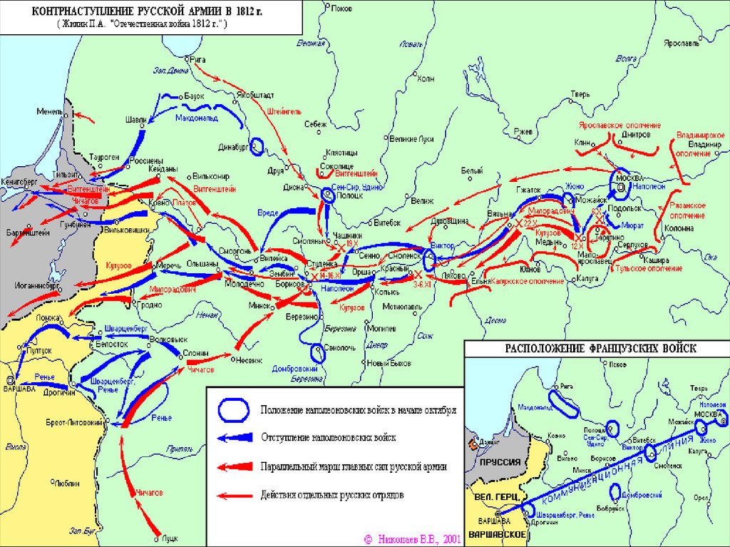 Карта отечественной войны 1812 года егэ