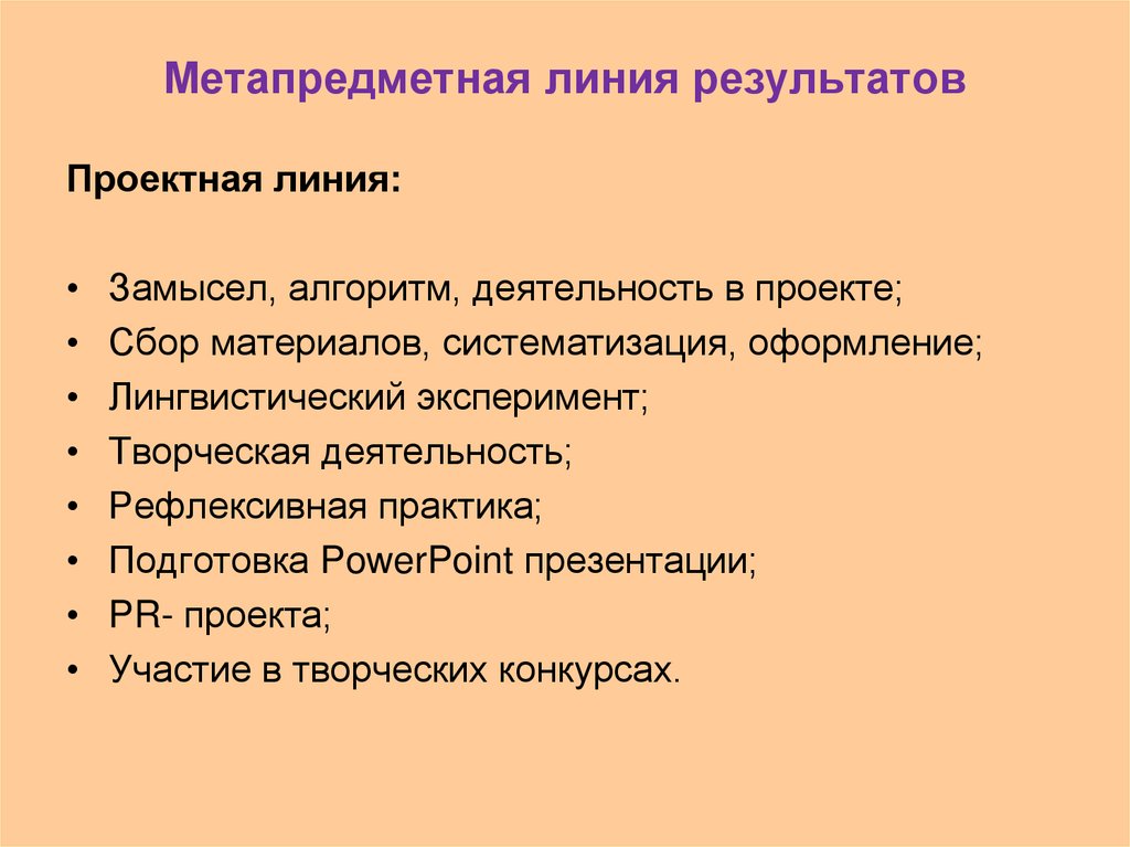 Результаты линия