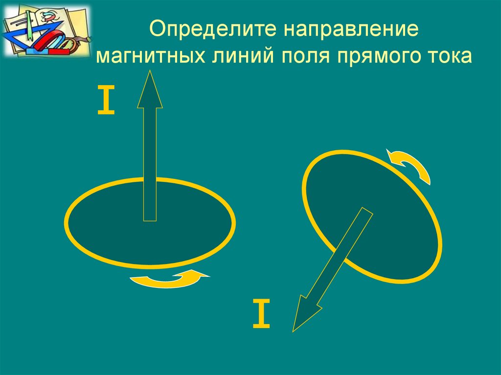 Нарисуйте магнитные линии прямого проводника. Определите направление линий магнитного поля. Пересечение магнитных полей. Пересечение магнитного поля под углом. Как определить направление магнитной линии с помощью стрелки.