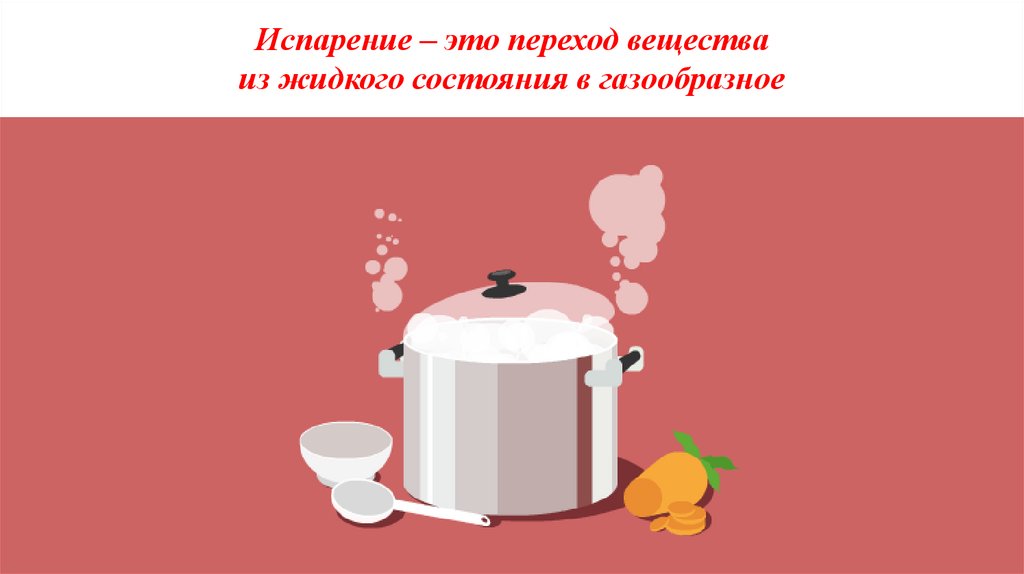 Испарение – это переход вещества из жидкого состояния в газообразное