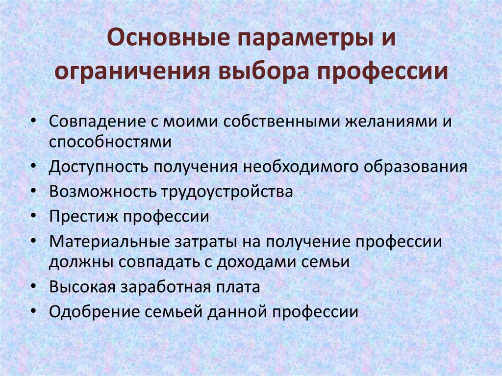 Выявление конкретной потребности в проекте мой профессиональный выбор