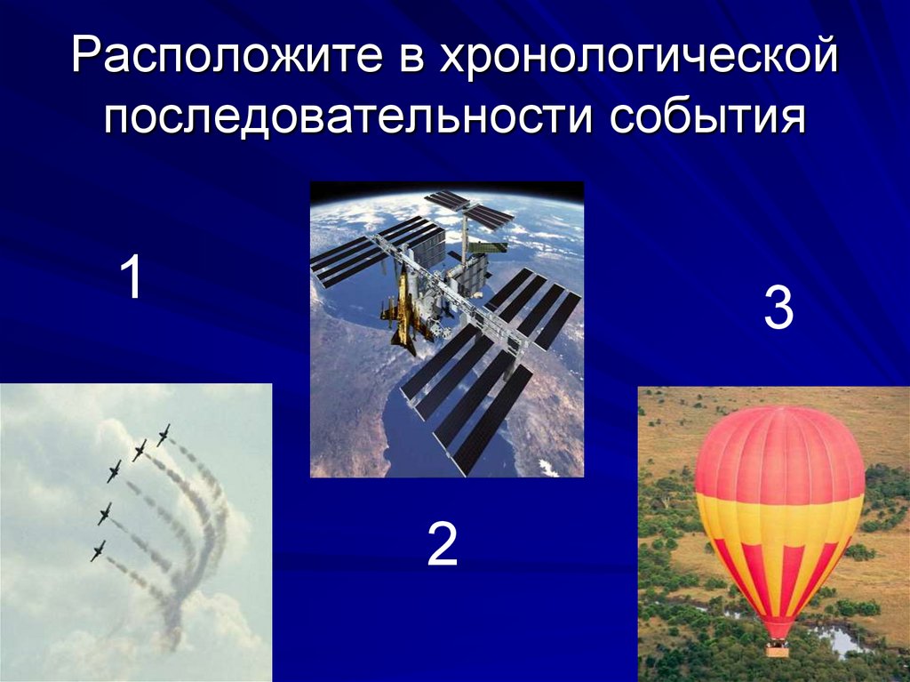 Расположите в хронологической последовательности события