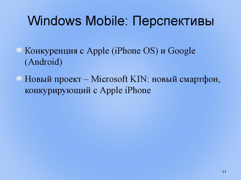 Windows Mobile: Перспективы