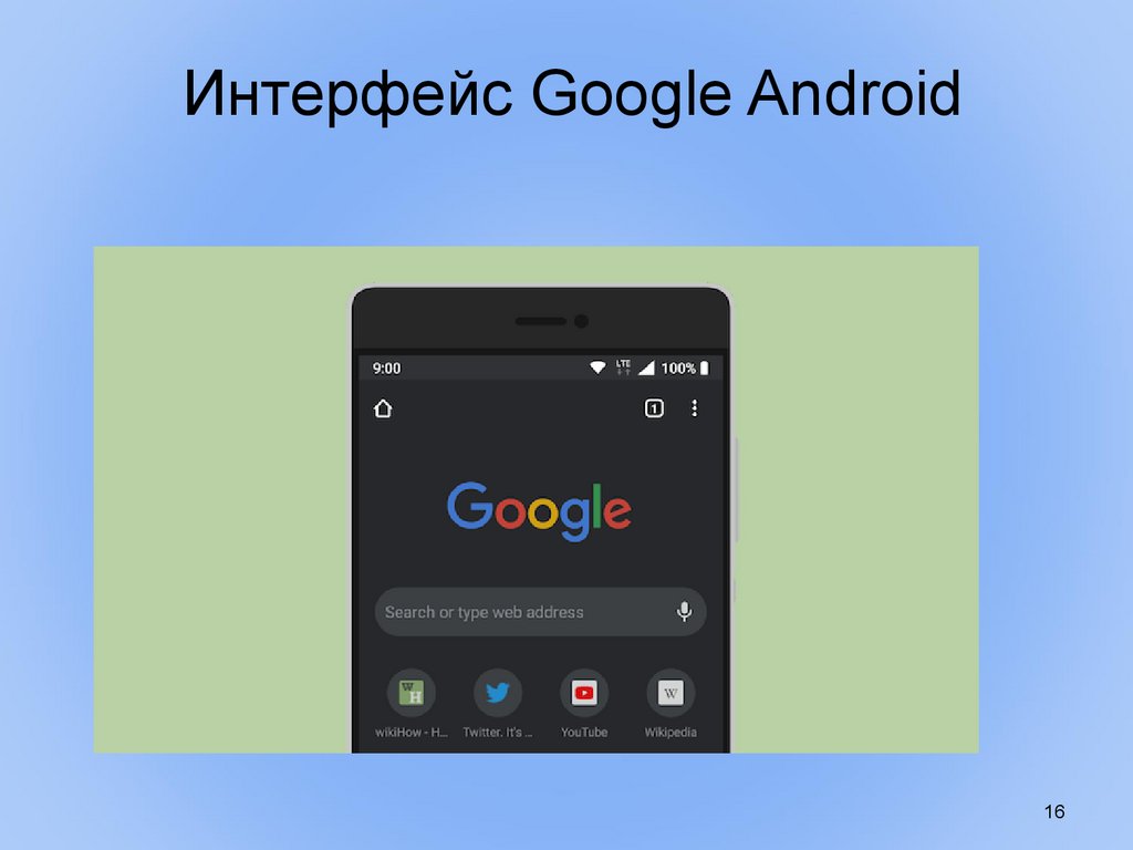 Интерфейс Google Android