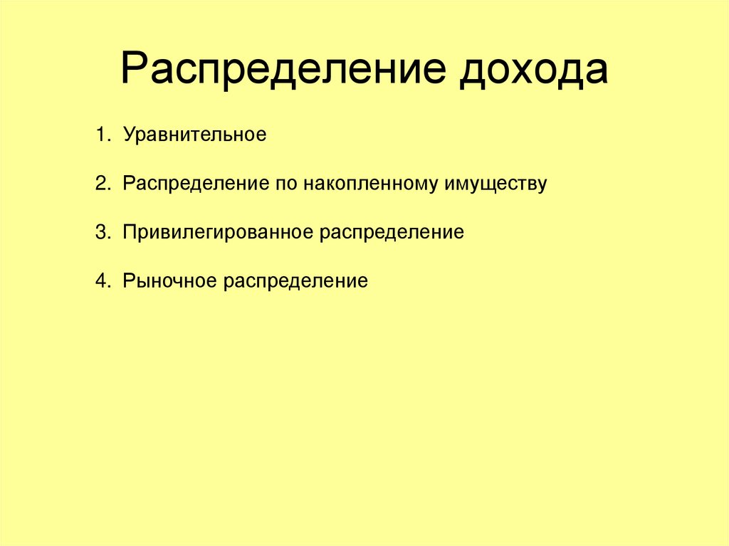 Распределение рыночной экономики. Распределение доходов.