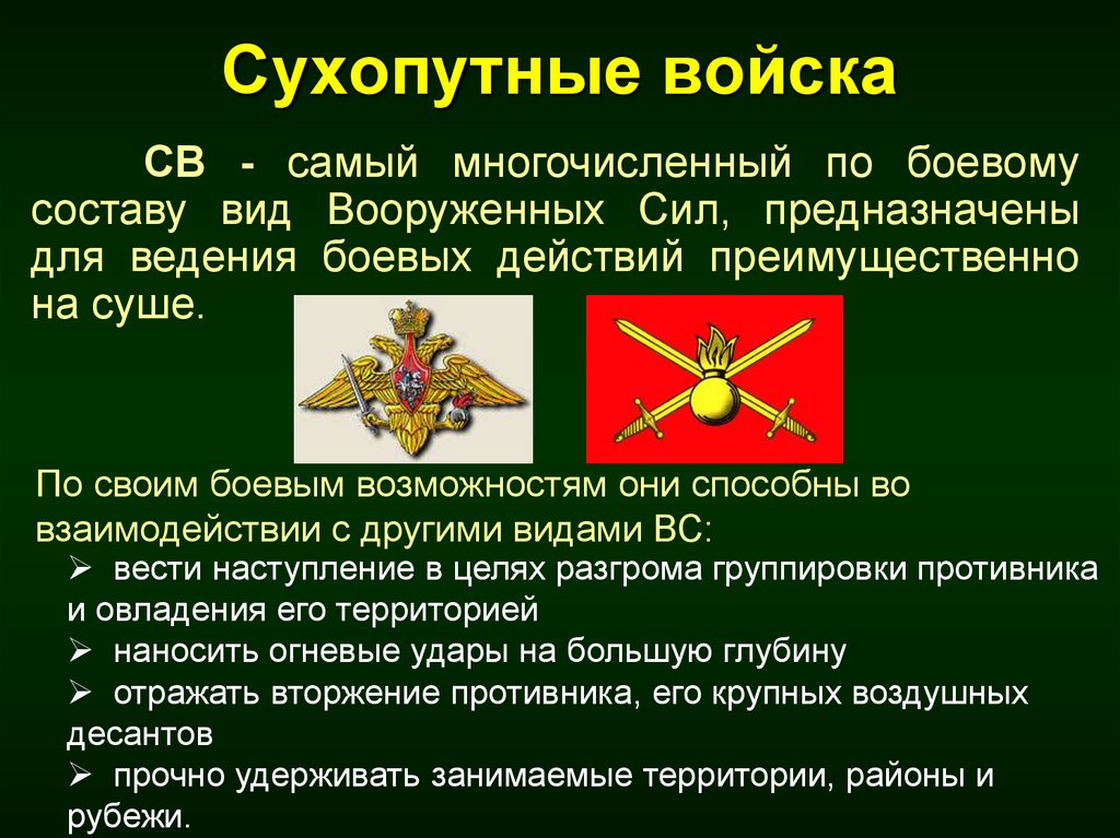 Схема сухопутные войска