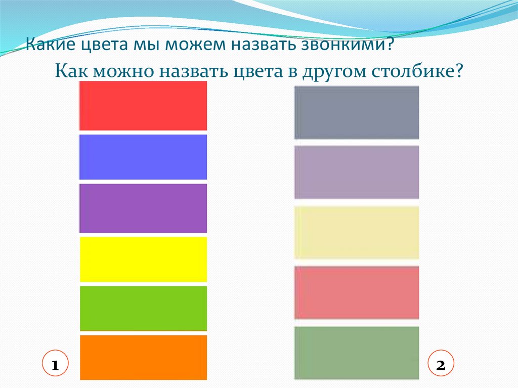 Тихие и звонкие цвета 2 класс презентация