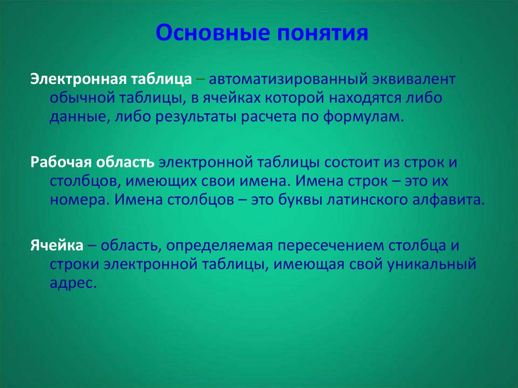 Назначение и основные возможности электронных таблиц. Основные понятия электронных таблиц. Основные понятия электронных таблиц excel. Ключевые понятия электронных таблиц. Электронный термина.