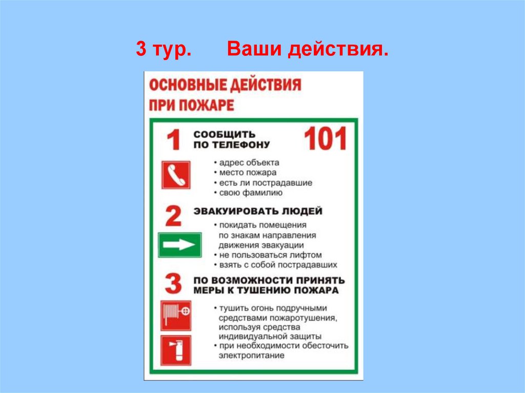 3 тур. Ваши действия.