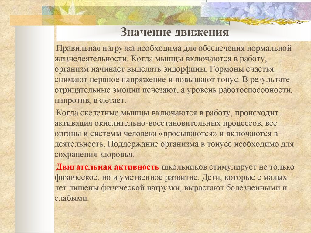 Значение движения в жизни человека. Значение движения. Движение смысл.