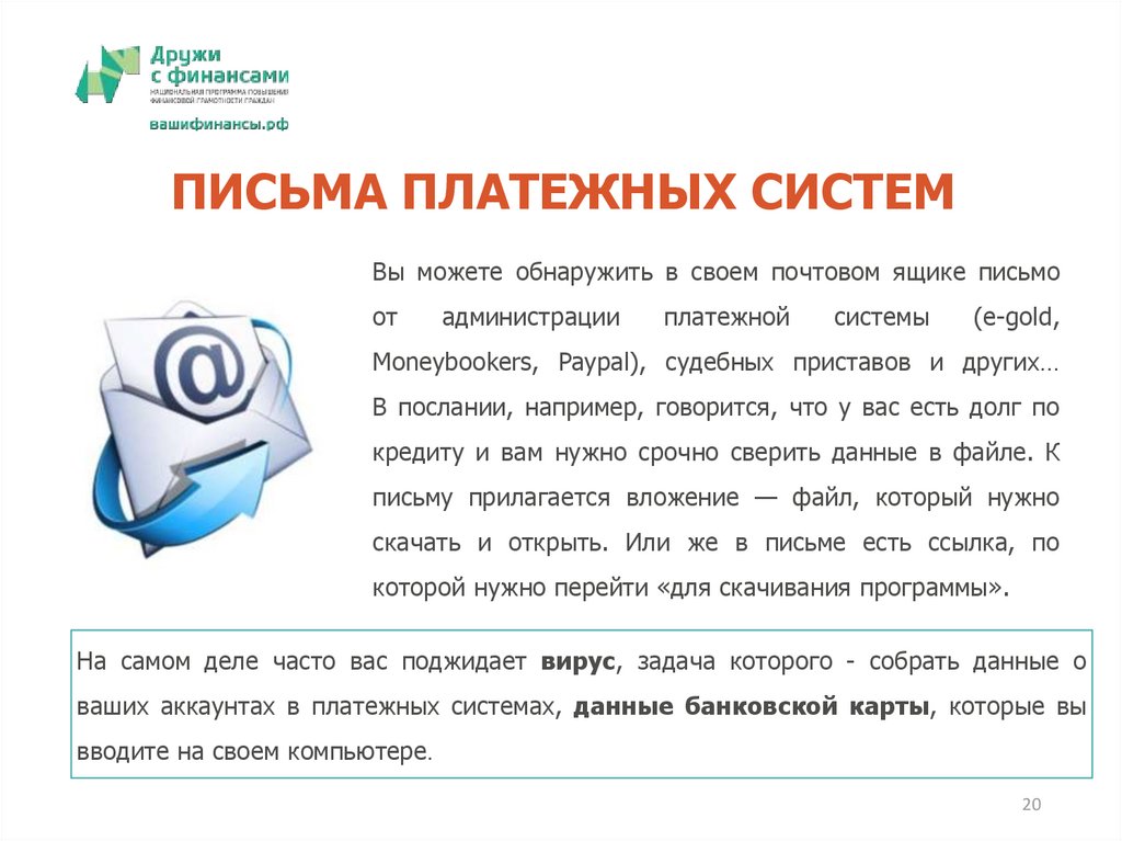 ПИСЬМА ПЛАТЕЖНЫХ СИСТЕМ