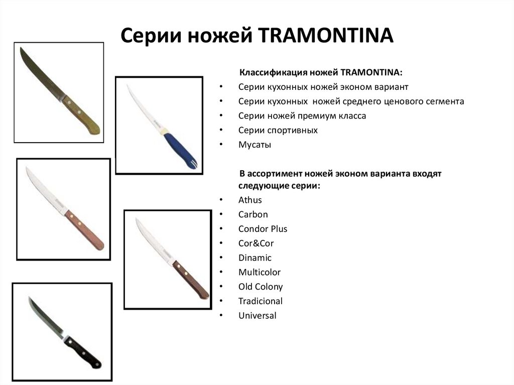 Серии ножей TRAMONTINA