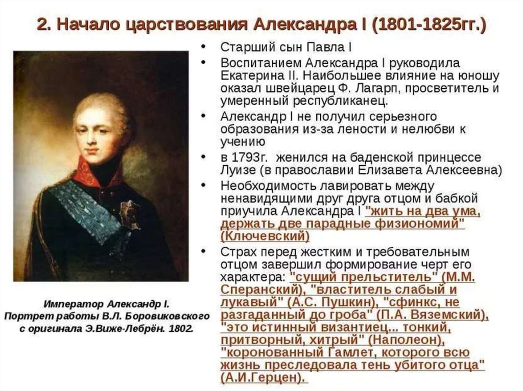 События относящиеся к александру 1. Россия при Александре 1 1801-1825.