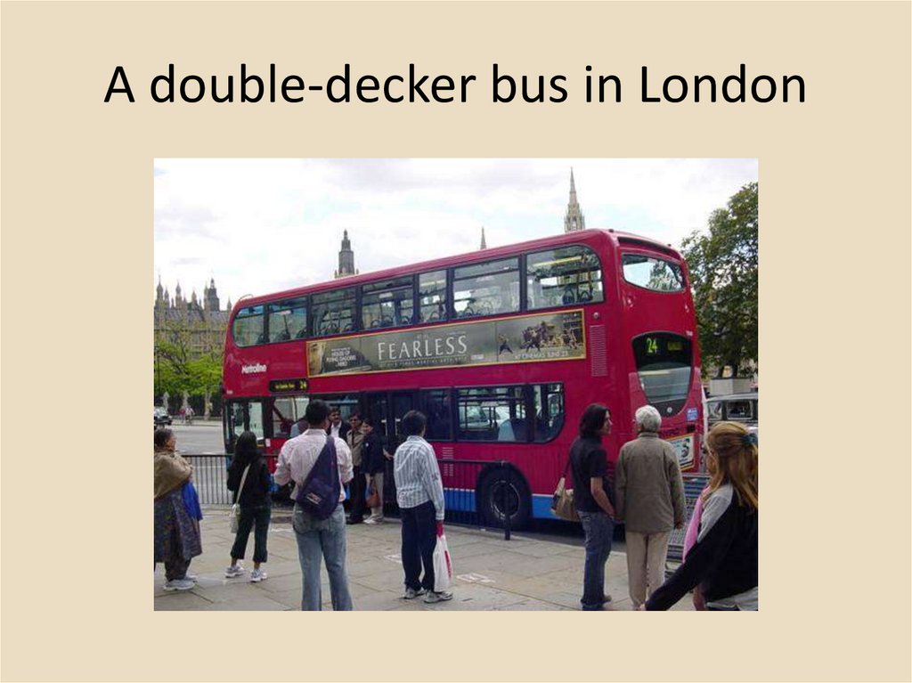 A double-decker bus in London