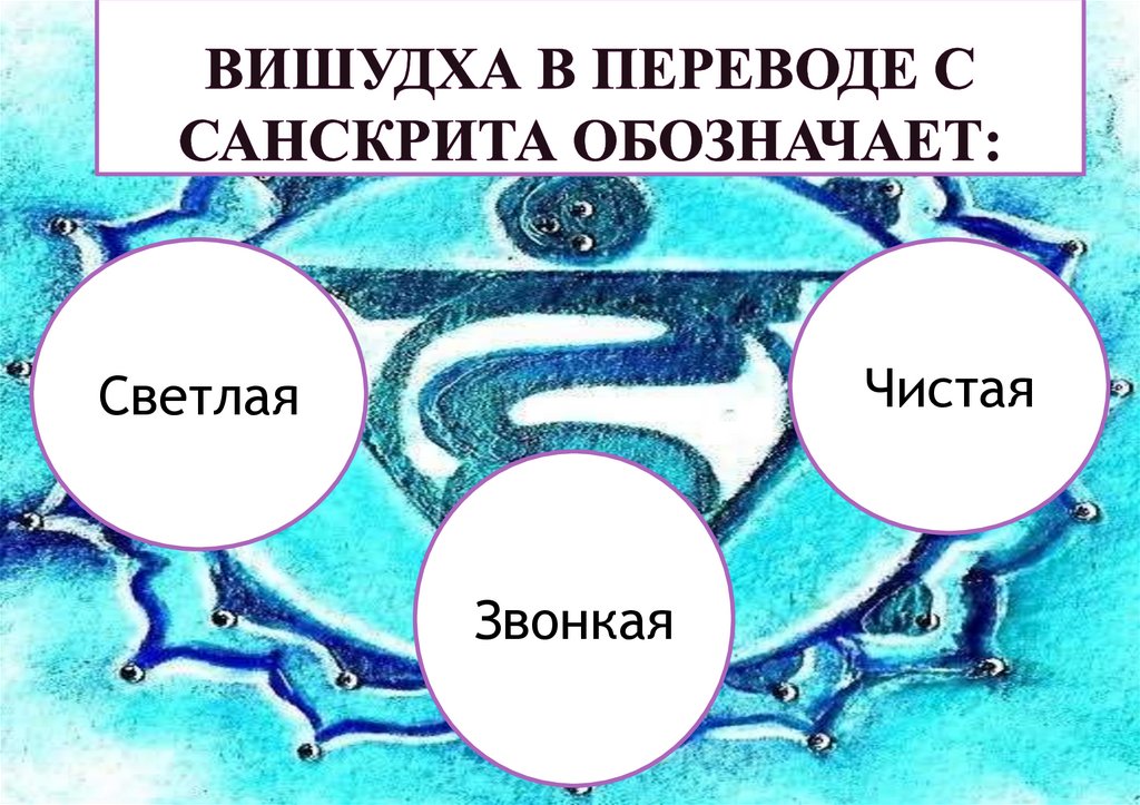 Вишудха В переводе с санскрита обозначает:
