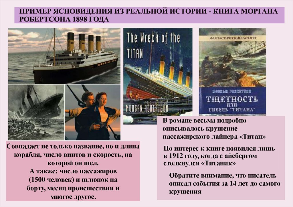 Пример ясновидения из реальной истории - книга МОРГАНА РОБЕРТСОНА 1898 года