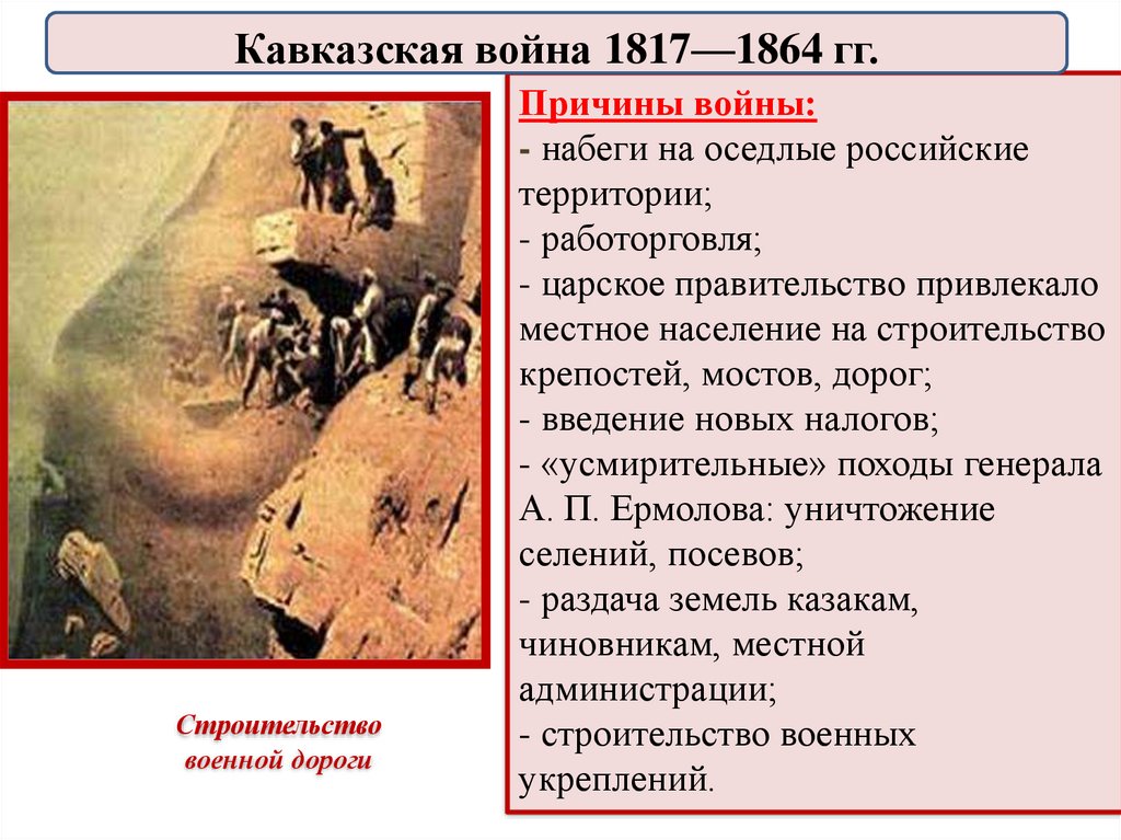 План кавказской войны 1817 1864