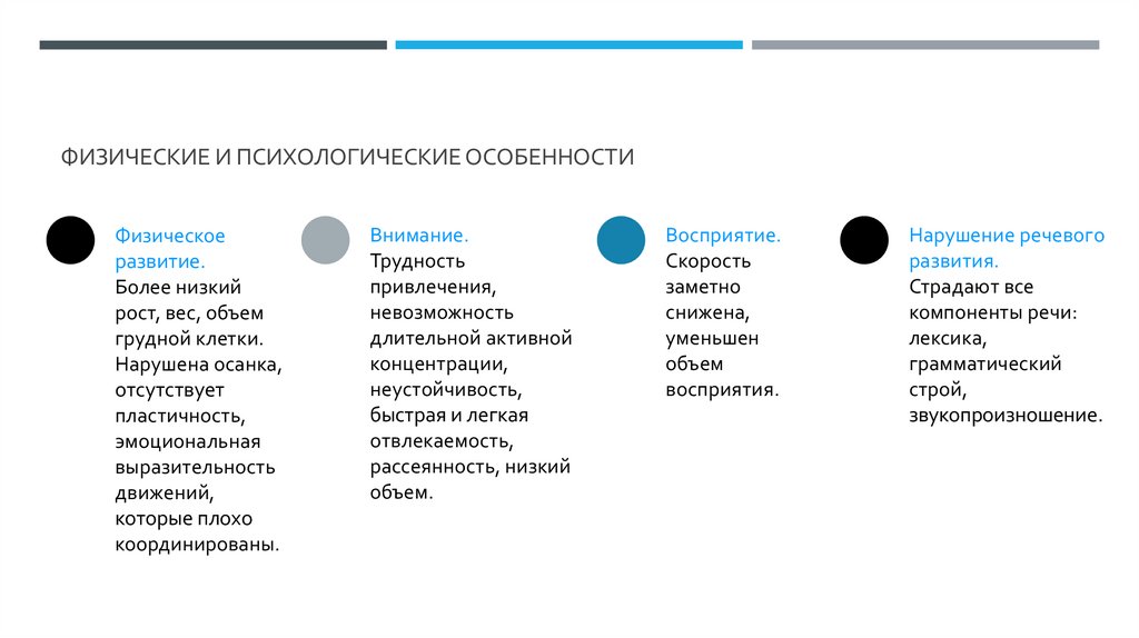 Физические и психологические особенности