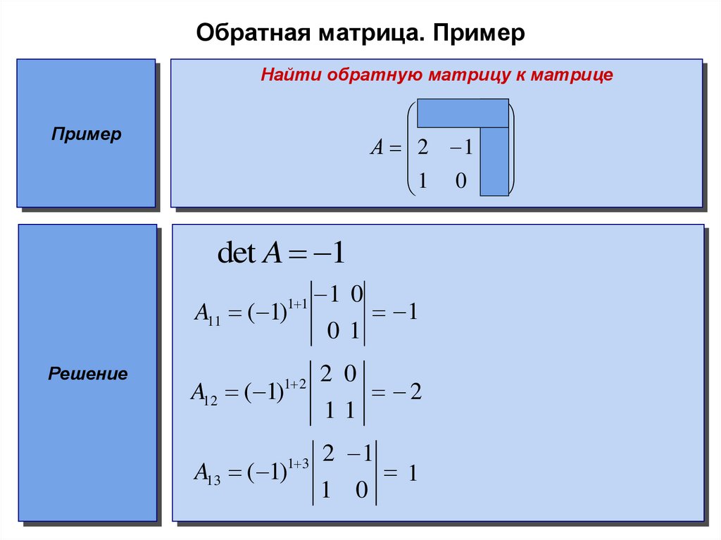 Обратная матрица как найти