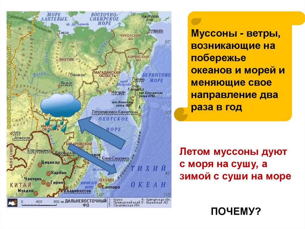 Море муссонов. Муссоны на побережье Евразии. Муссоны на карте. Восточное побережье Евразии Муссон. Муссон – ветер, который меняет направление два раза в год.