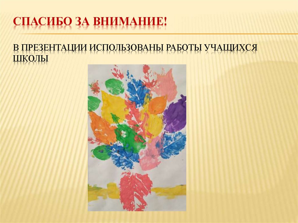 Спасибо за внимание! В презентации использованы работы учащихся школы
