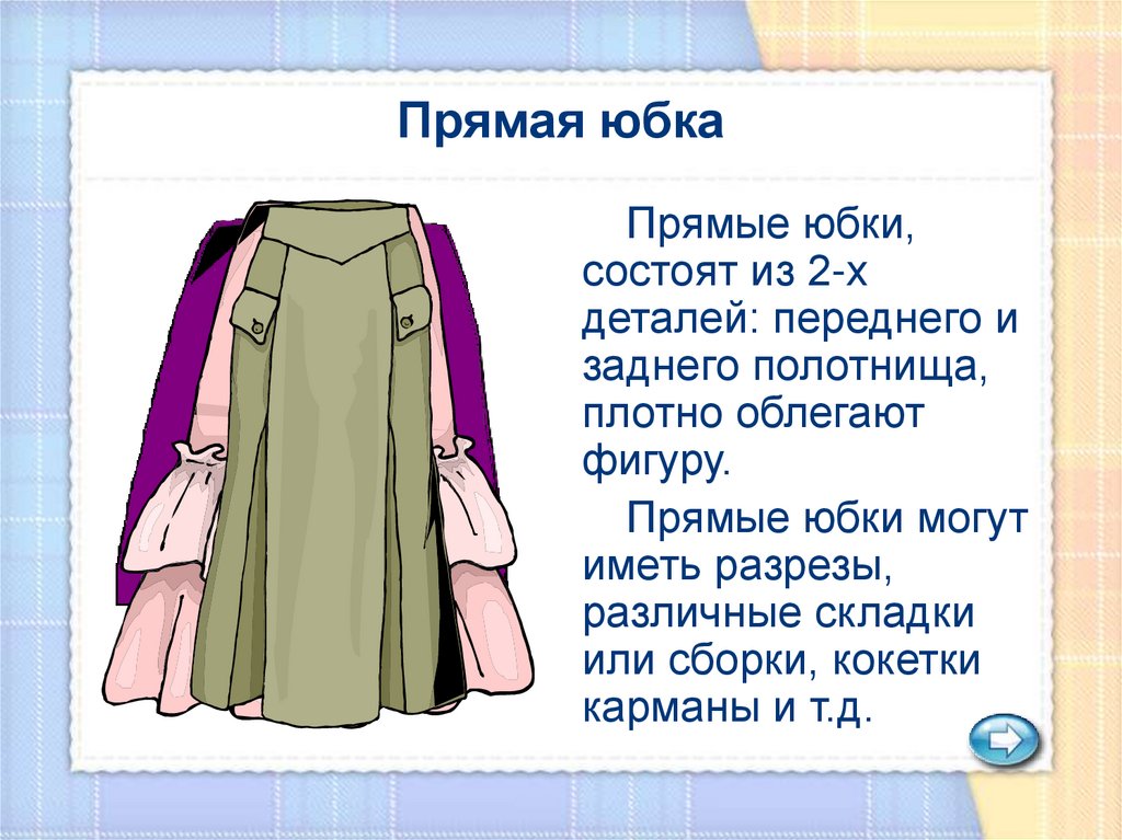 Презентация юбки 7 класс